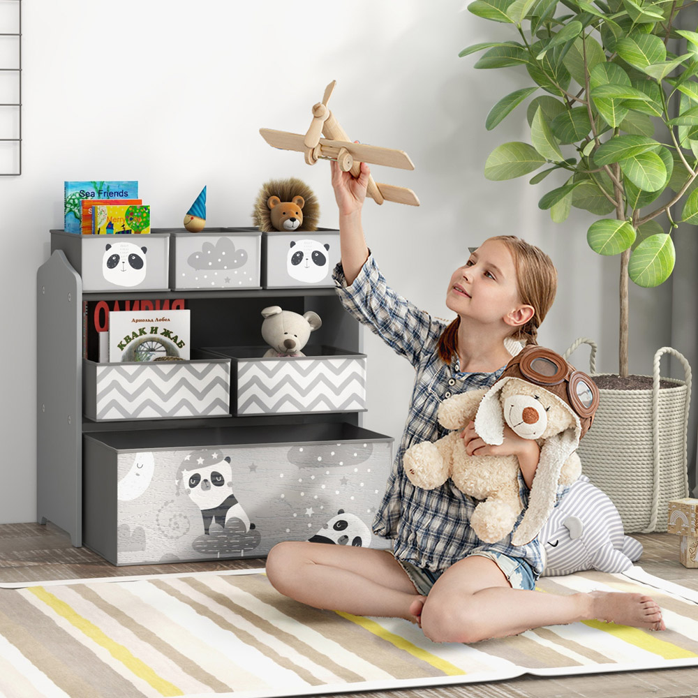 Tommy Toys 6 Box Grey Kids Toy Storage Organiser Image 4