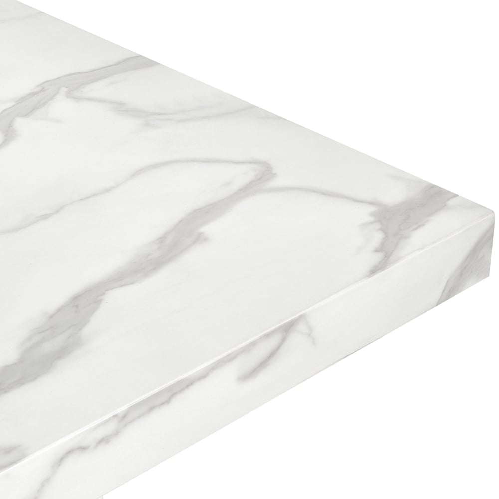 Julian Bowen Rome Marble Effect 6 Seater Dining Table White Image 4