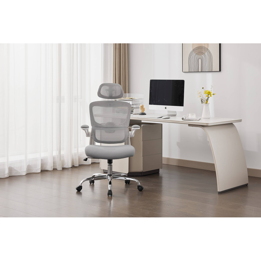 Shankar Supreme Grey and White Mesh Office Chair Image 9