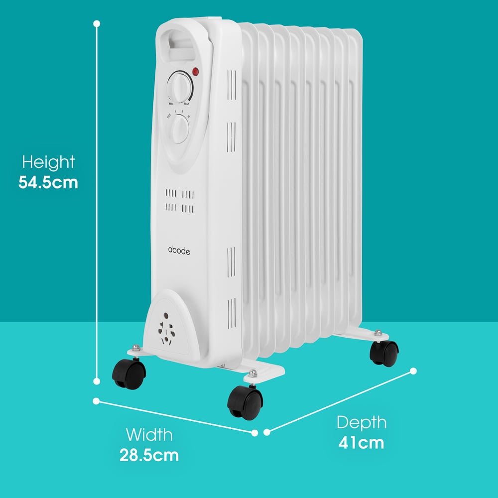 Abode AOFR9003 White 9 Fin 2kW Oil Filled Radiator Image 9
