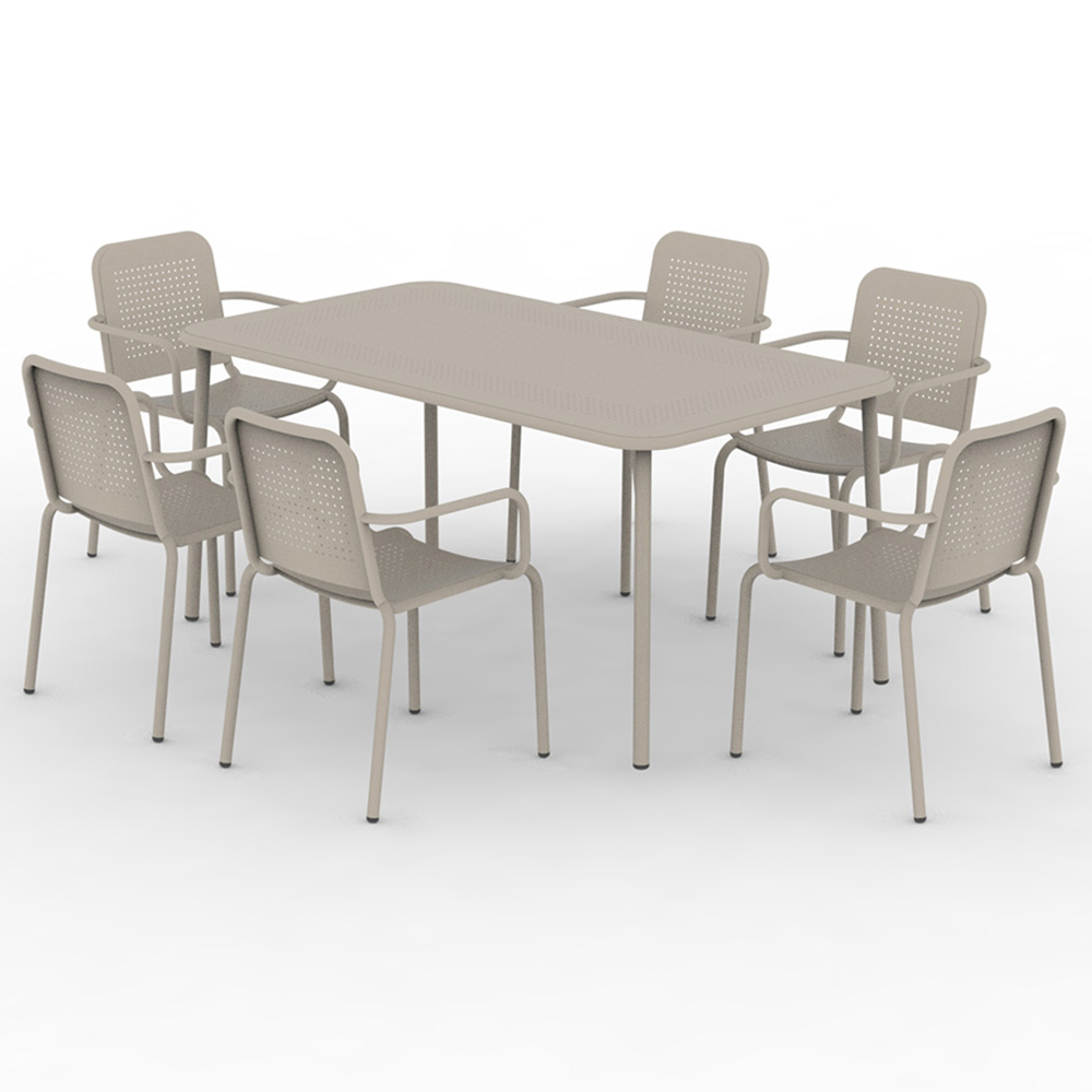 Royalcraft Porto 6 Seater Rectangular Dining Set Champagne Image 2