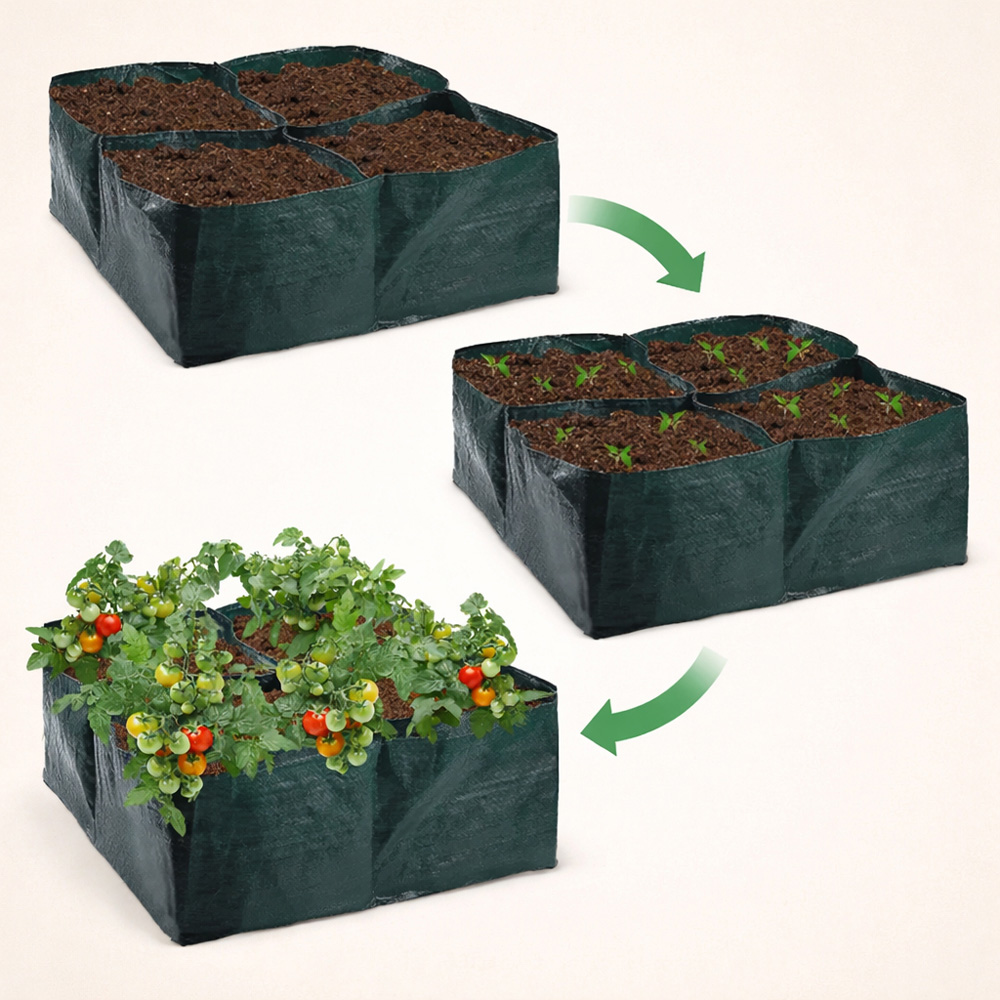 Avilo 4 Compartments Garden Vegetable Planter Bag Image 3