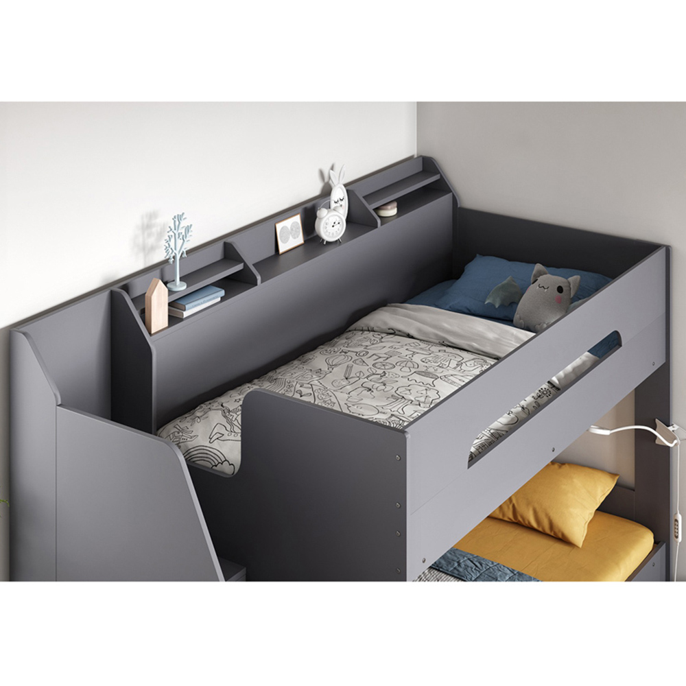 Flair Slick Grey Staircase Bunk Bed with Storage Image 2