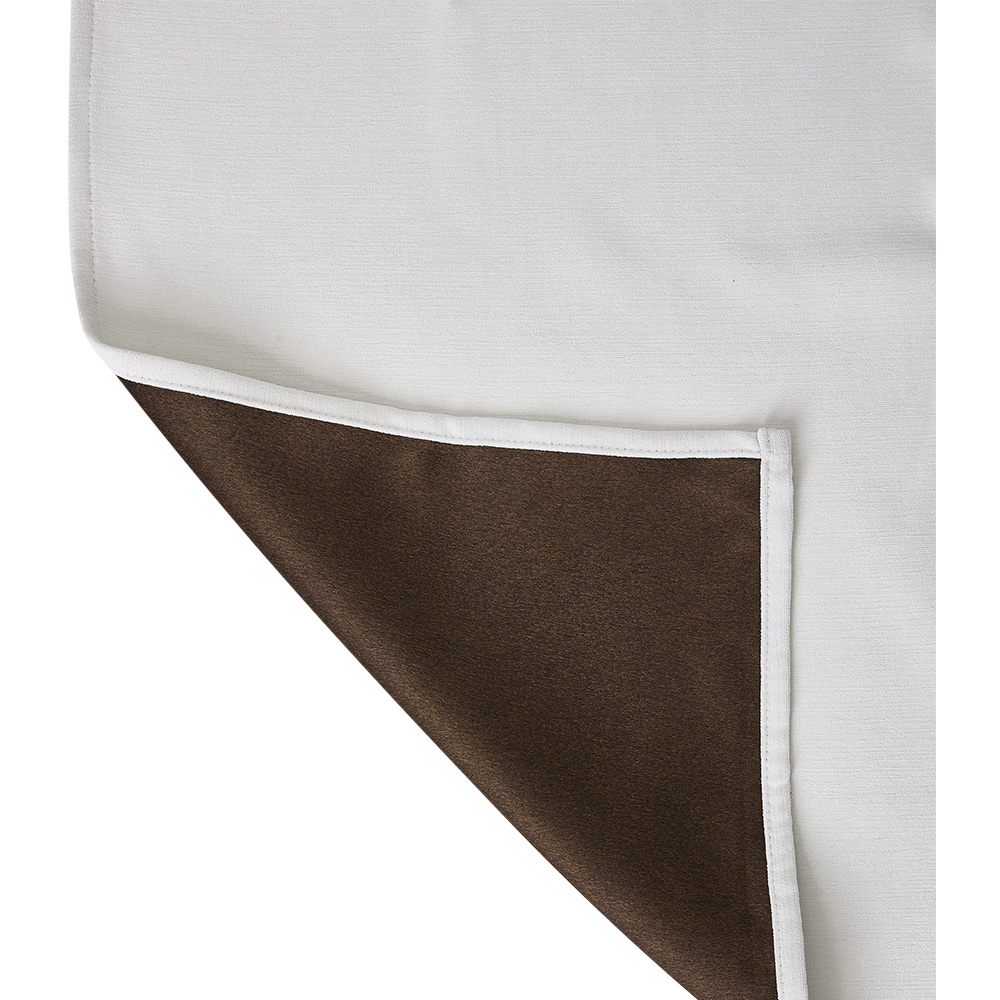 Living and Home Solid Beige White Blackout Chenille Curtains 168 x 137cm Image 3