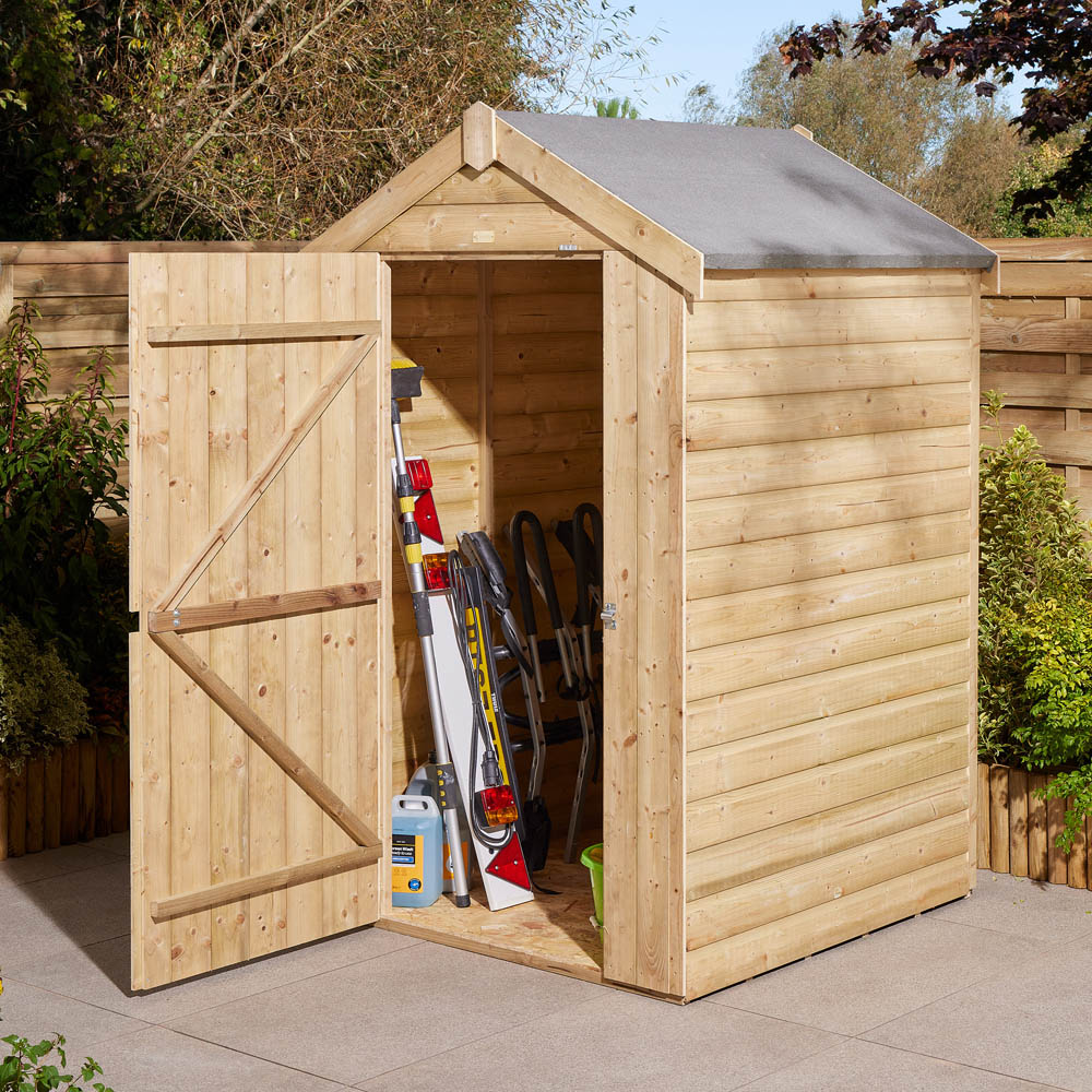 Rowlinson 4 x 4ft Shiplap Apex Shed Image 9