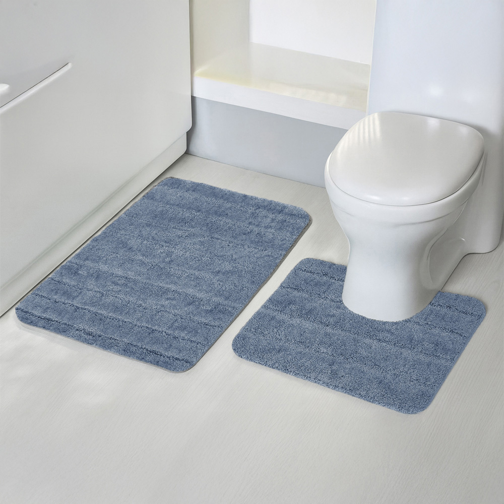 Velosso Lexington Blue Bath Mat Set Image 2