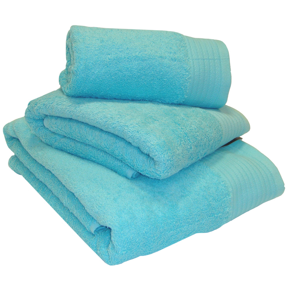 Rapport Home Chatsworth Super Soft and Absorbent Cotton Turquoise Bath Sheet Image 1