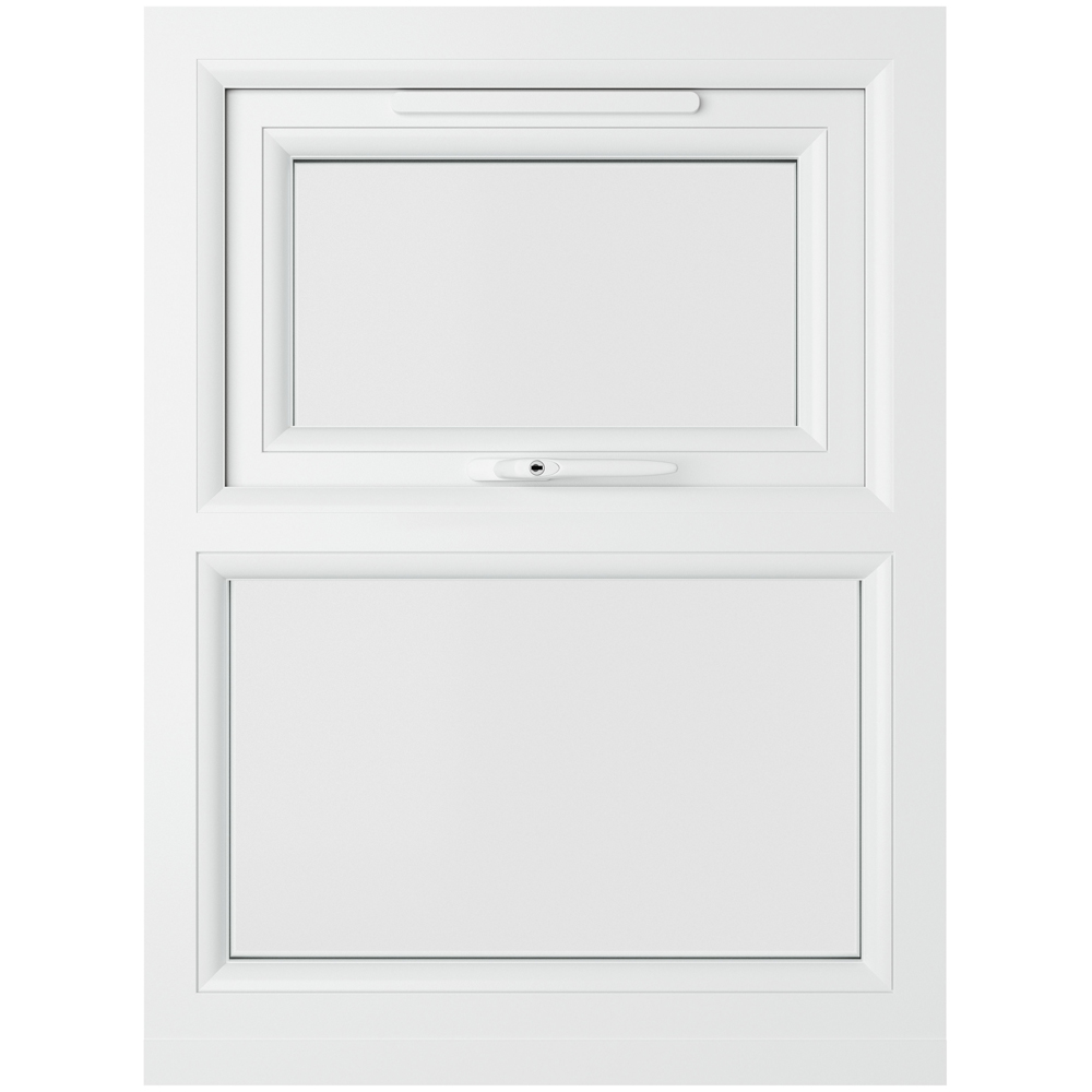 Crystal uPVC Triple Glazed Window Top Hung Over Fixed Light White Clear Glass 610x820mm Image 2