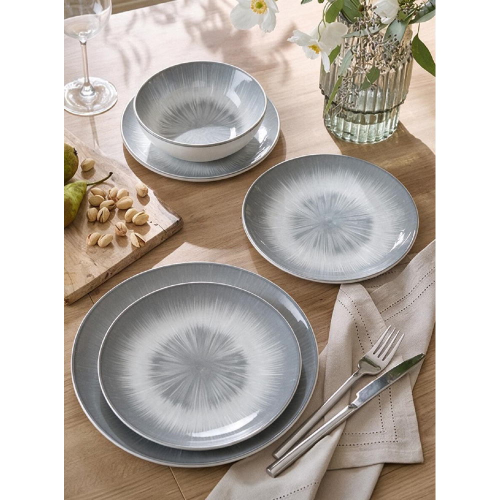 Waterside Grey Star 12 Piece Dinner Set Image 4