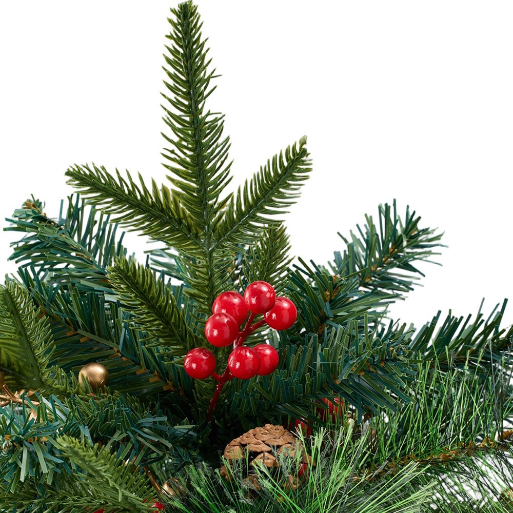 Living and Home Pre-Lit Artificial Christmas Tree Urn Filler with Berries 55cm 2 Pack Image 5