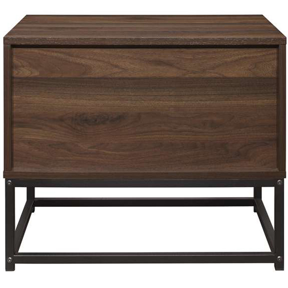 Houston Single Drawer Walnut Wood Bedside Table Image 5