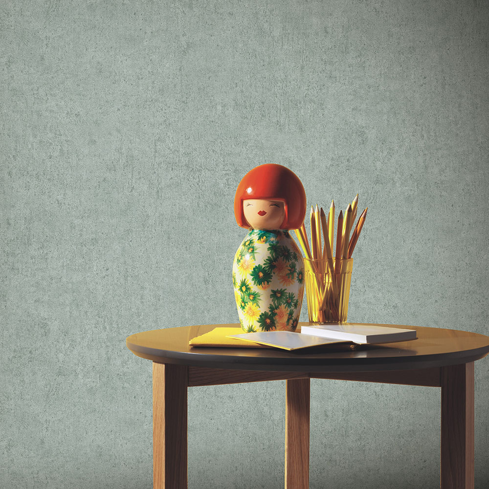 Erismann Savannah Textured Plain Non Woven Green Wallpaper Image 4