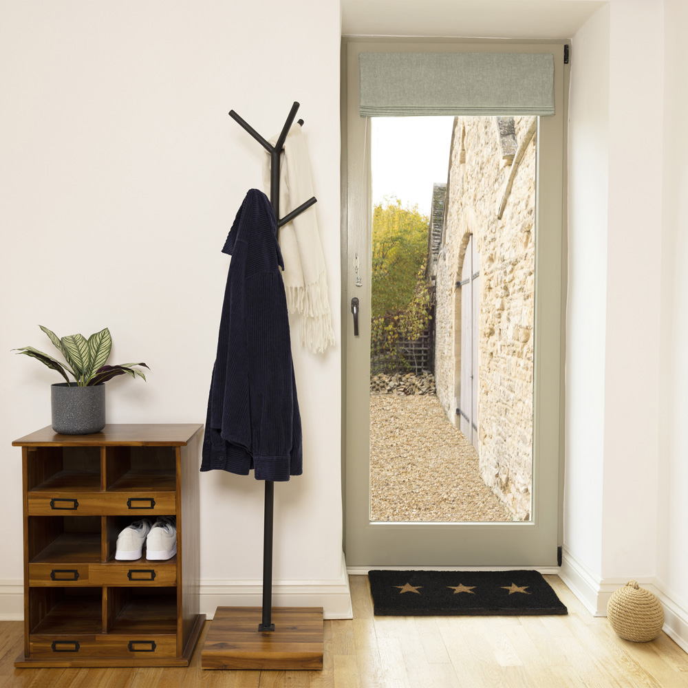 Charles Bentley Black and Acacia Hallway Coat Stand Wilko
