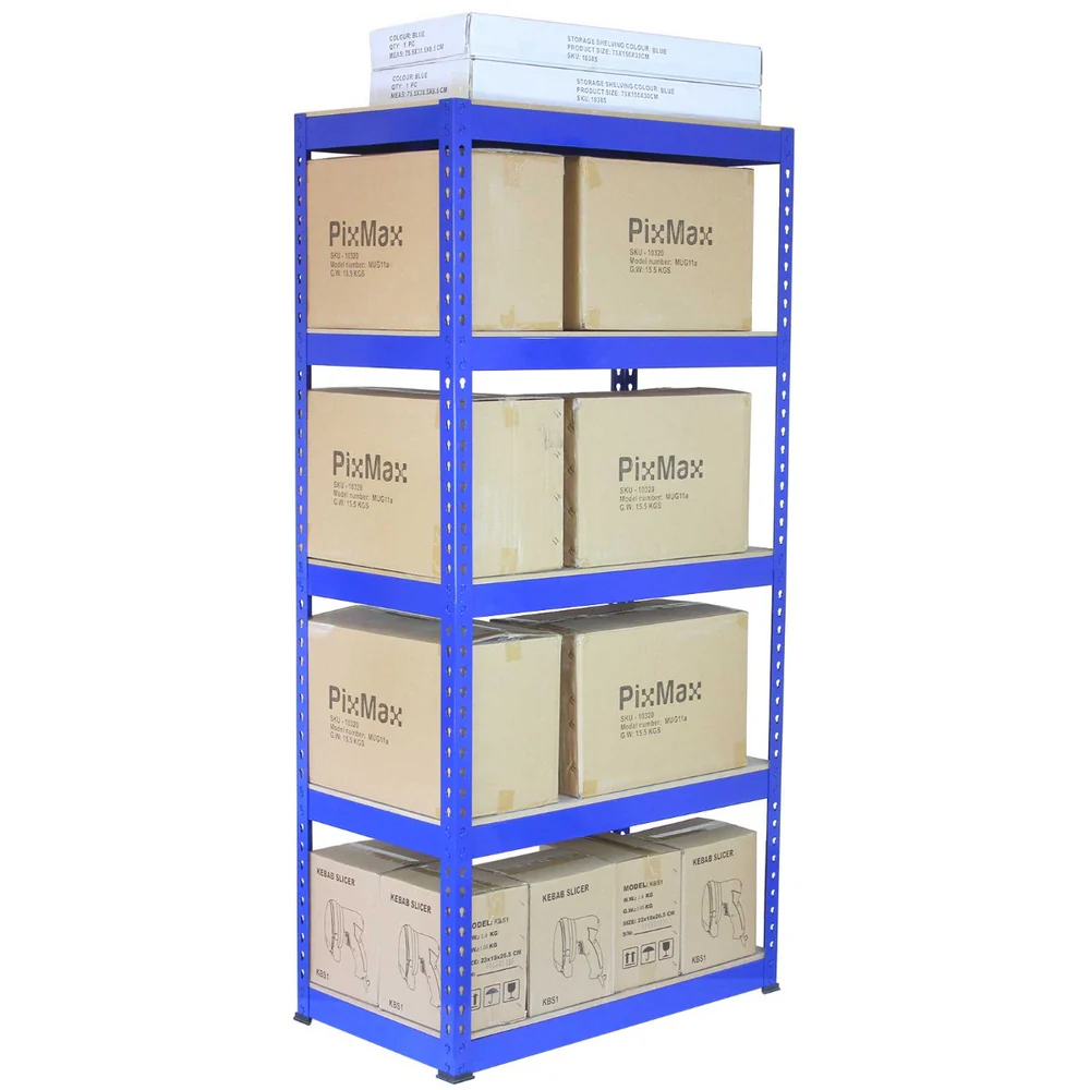 MonsterShop Q-Rax Blue Metal Racking Unit 182.5 x 90 x 50cm 3 Pack Image 3