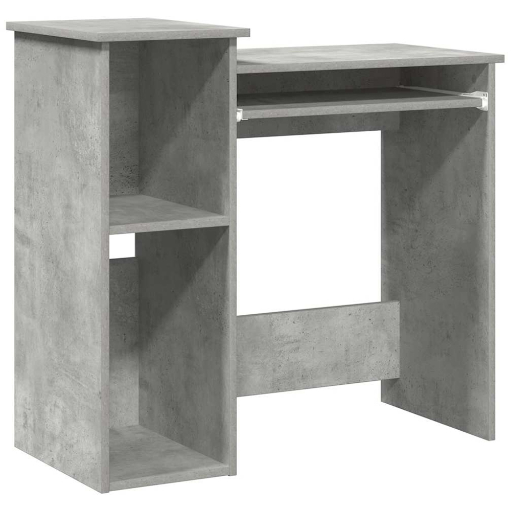 vidaXL 3 Shelf Computer Desk with Keyboard Tray Grey Sonoma Image 2