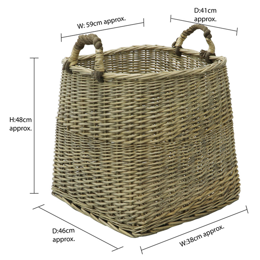 JVL Willow Antique Wash Log Basket Image 7
