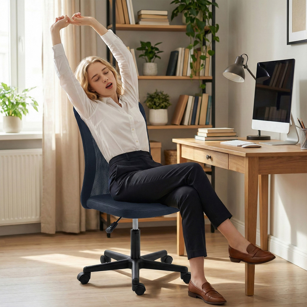 Vinsetto Armless Swivel Office Chair with Adjustable Height Image 5