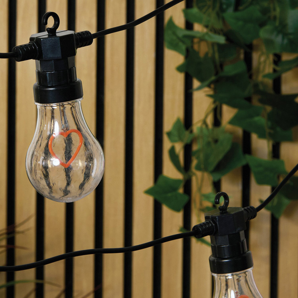 Neon Heart Bulb String Light Pink Image 8