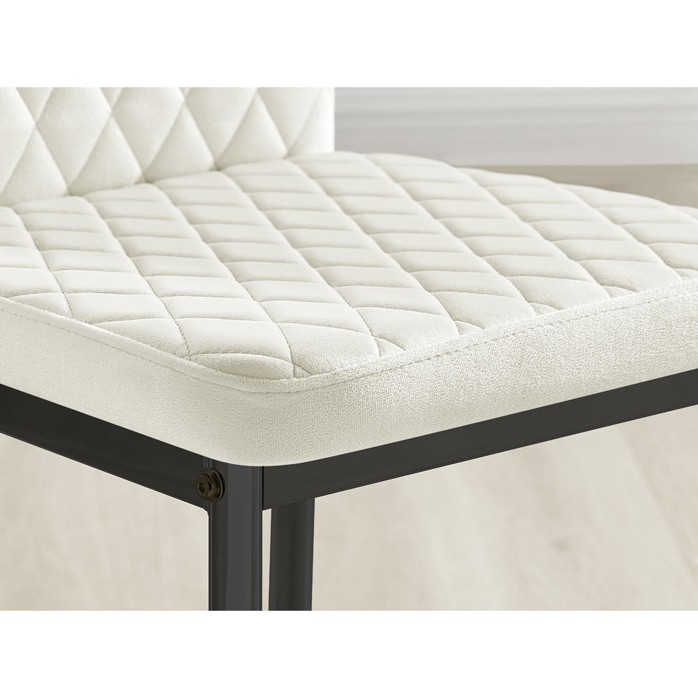 Furniturebox Copeland Valera Marble Effect 4 Seater Dining Set White Cream and Black Image 7