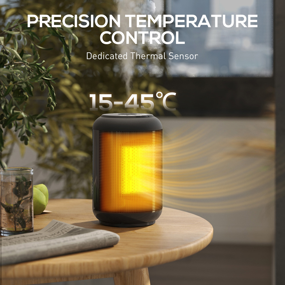 HOMCOM Black Ceramic Electric Fan Space Heater 1500W Image 7