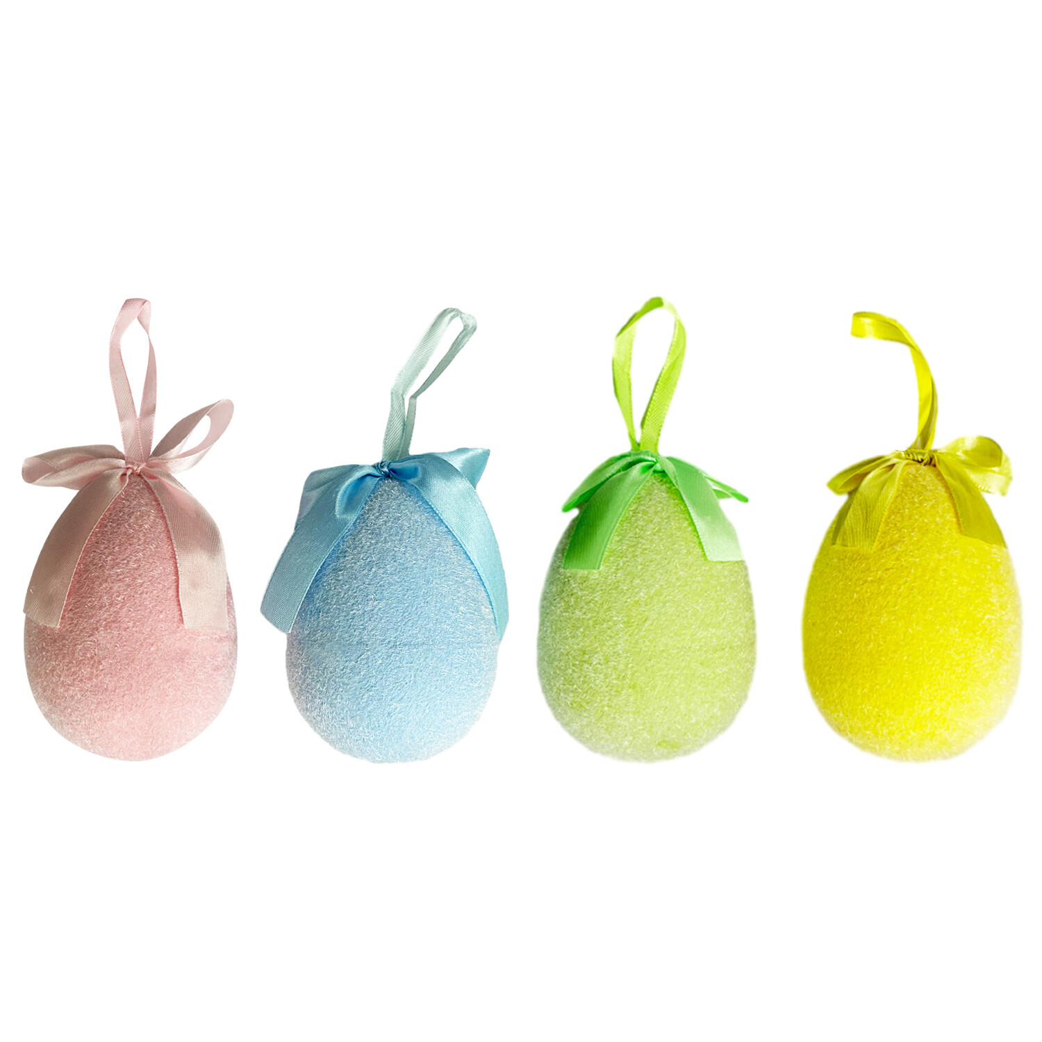 Flocked Hanging Eggs - Multicolour Image 3