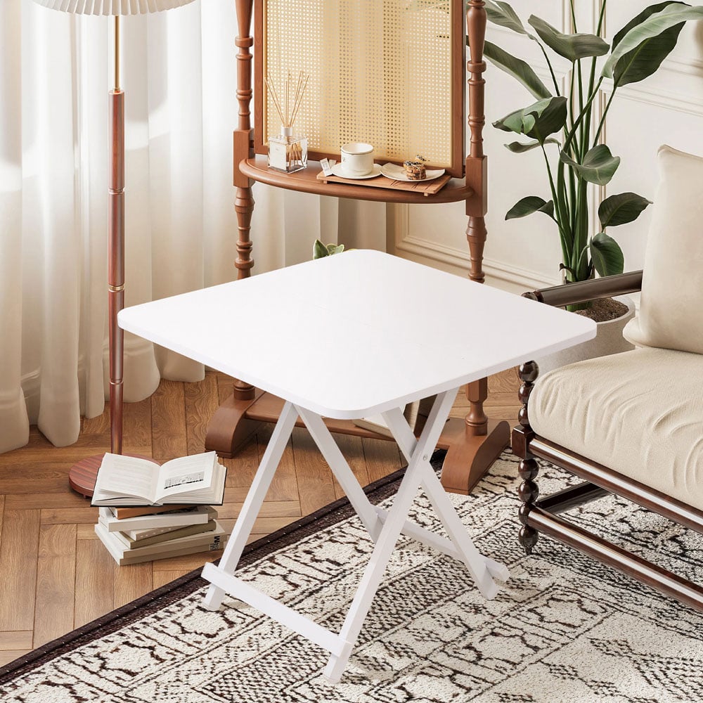 Living and Home 2 Seater White Foldable MDF Dining Table Image 6