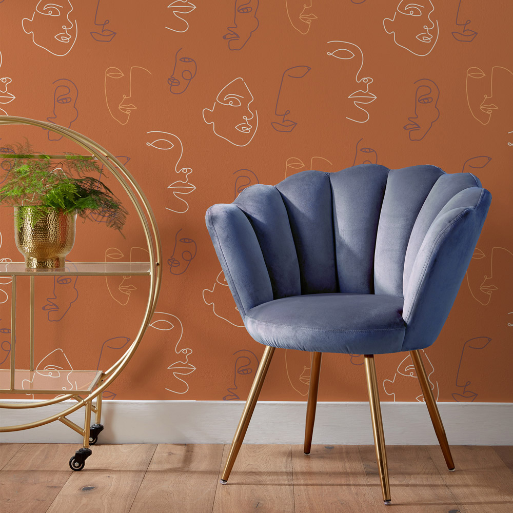 furn. Kindred Abstract Terracotta and Coral Matte Wallpaper Image 3