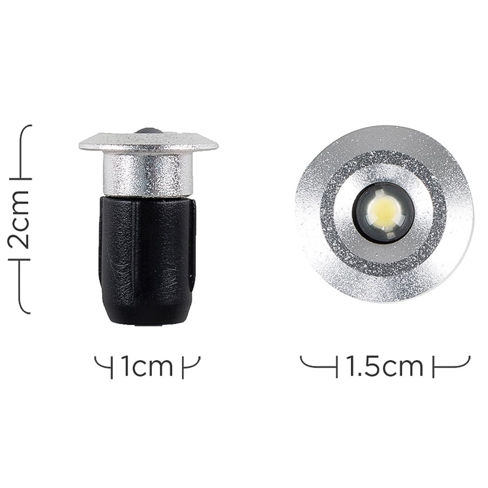 ValueLights 10 Pack Silver Round Warm White LED Decking Kitchen Plinth Light Image 7