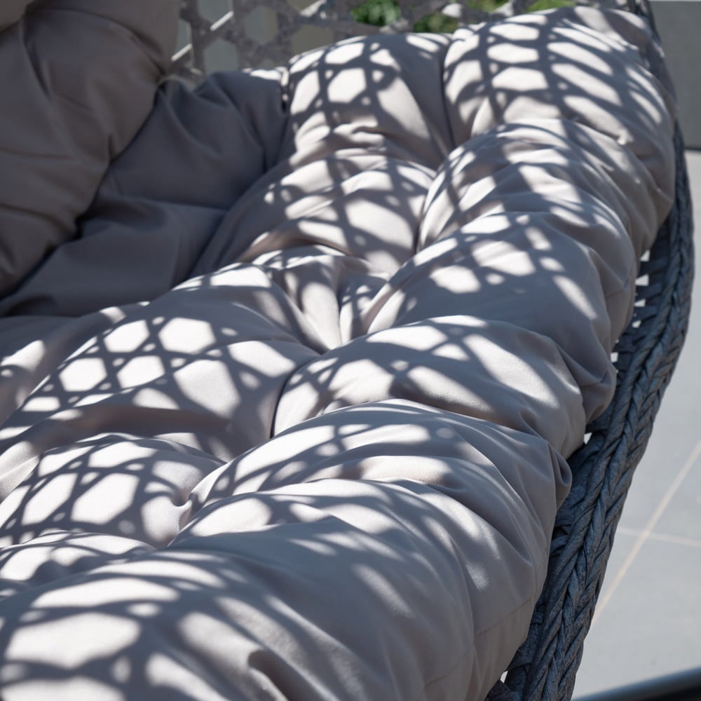 Artemis Home Alston 2 Seater Light Grey Garden Hanging Egg Chair Image 2