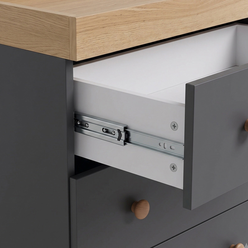 Shefa 888 3 Drawer Graphite and Cremona Oak Kids Changing Dresser Image 4