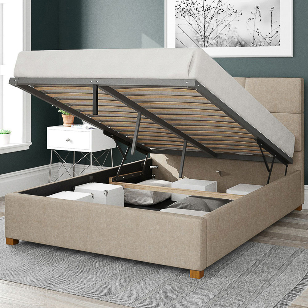 Aspire Caine Single Cream Malham Weave Ottoman Bed Image 2