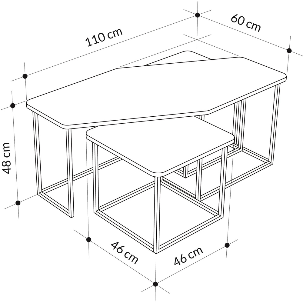 Decortie Nesty Sapphire Oak Nest of Tables Set of 3 Image 8