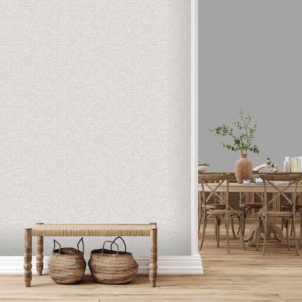 Rasch Fiji Linen Grey Wallpaper Image 3
