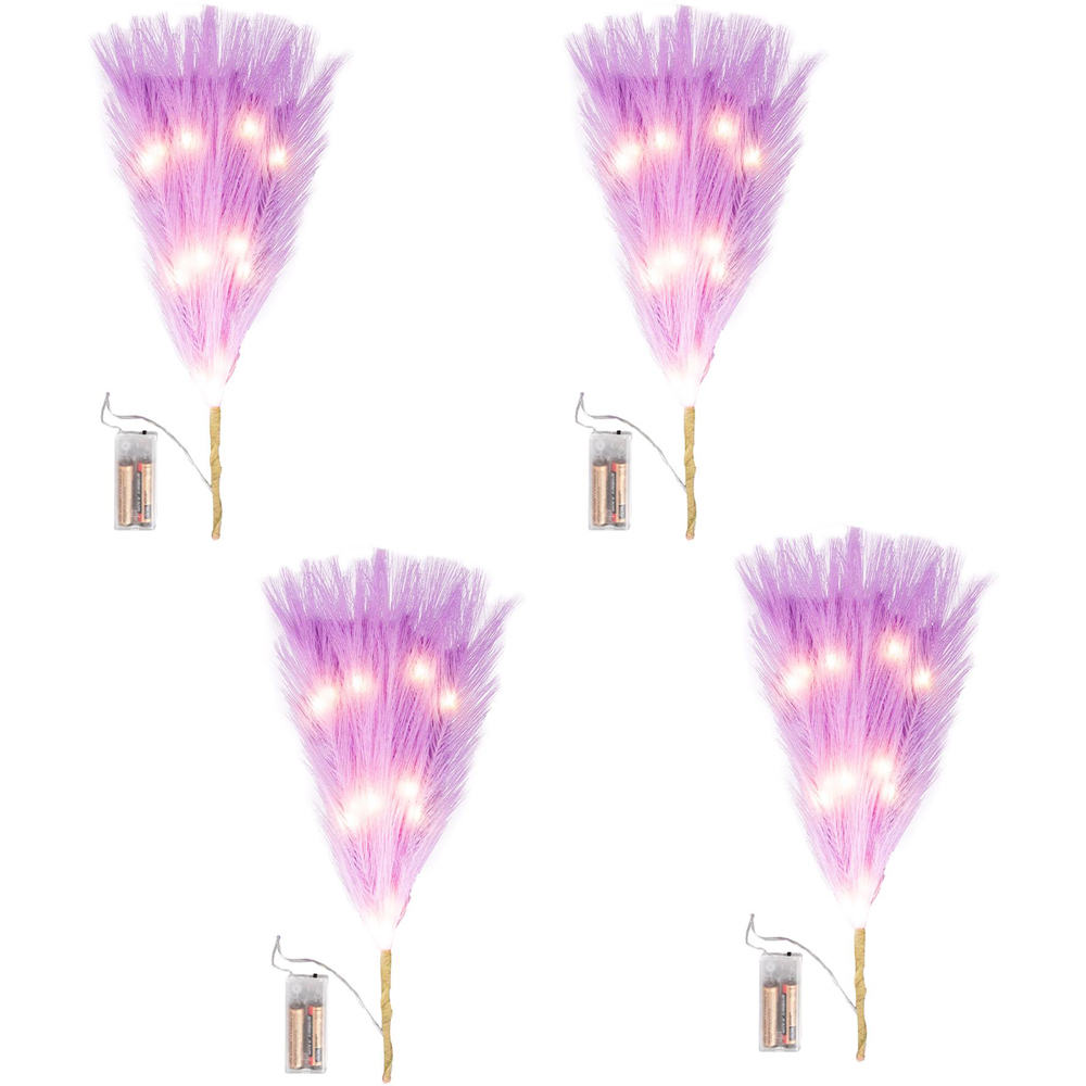 Shatchi Pre Lit Violet Pampas Grass 45cm Image 3