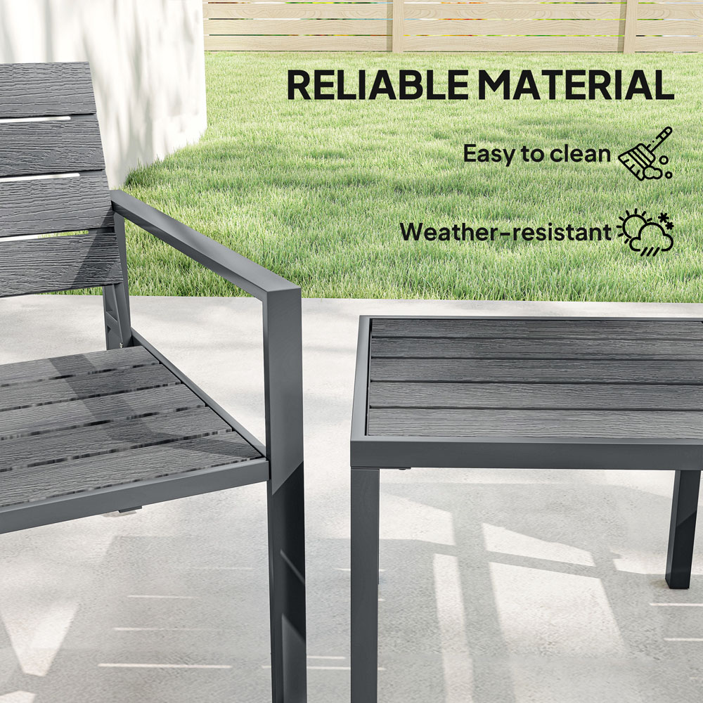 Outsunny 2 Seater Dark Grey Garden Bistro Set Image 6