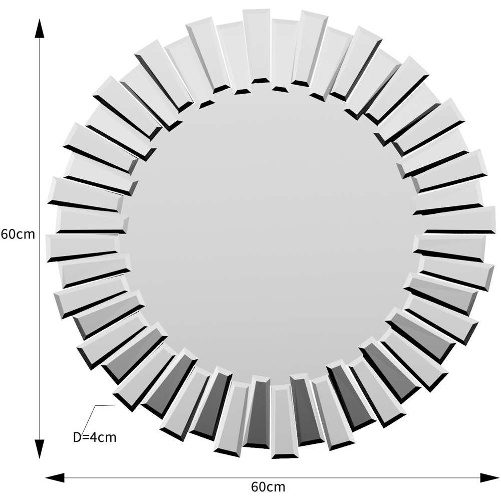 Comfy Living 3D Sunburst Round Mirror 60cm Image 4