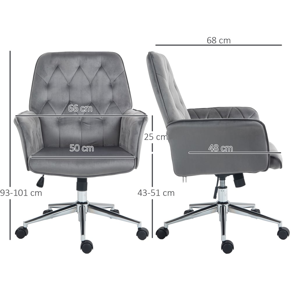 Portland Dark Grey Swivel Computer Chair Image 7