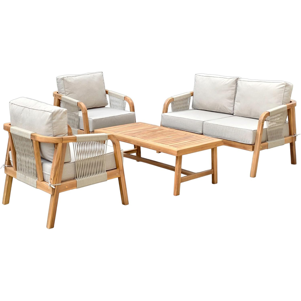Thompson & Morgan Aspen 4 Seater Acacia Lounge Set Image 3