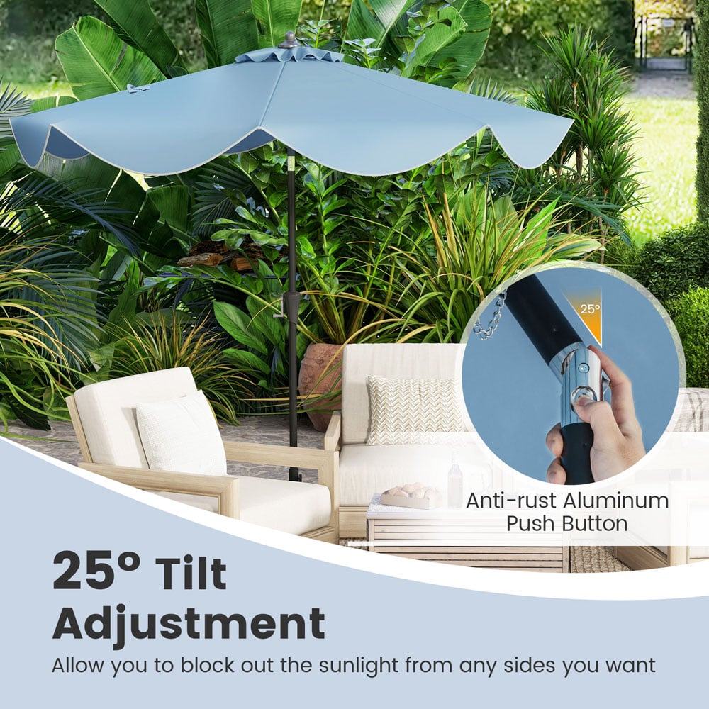 Costway Navy Patio Umbrella with Crank Handle and Push Button Tilt 2.7m Image 8
