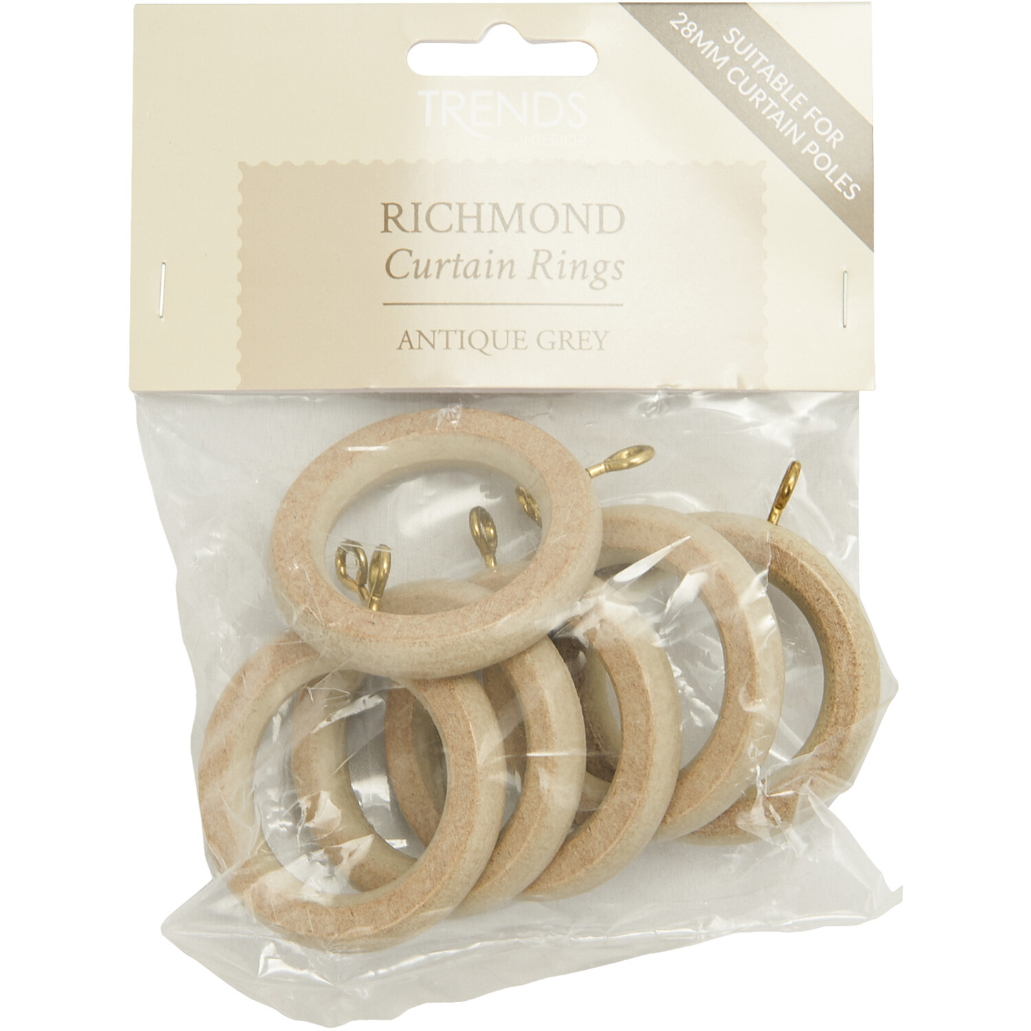 Trends Richmond Curtain Rings - Antique Grey Image 1