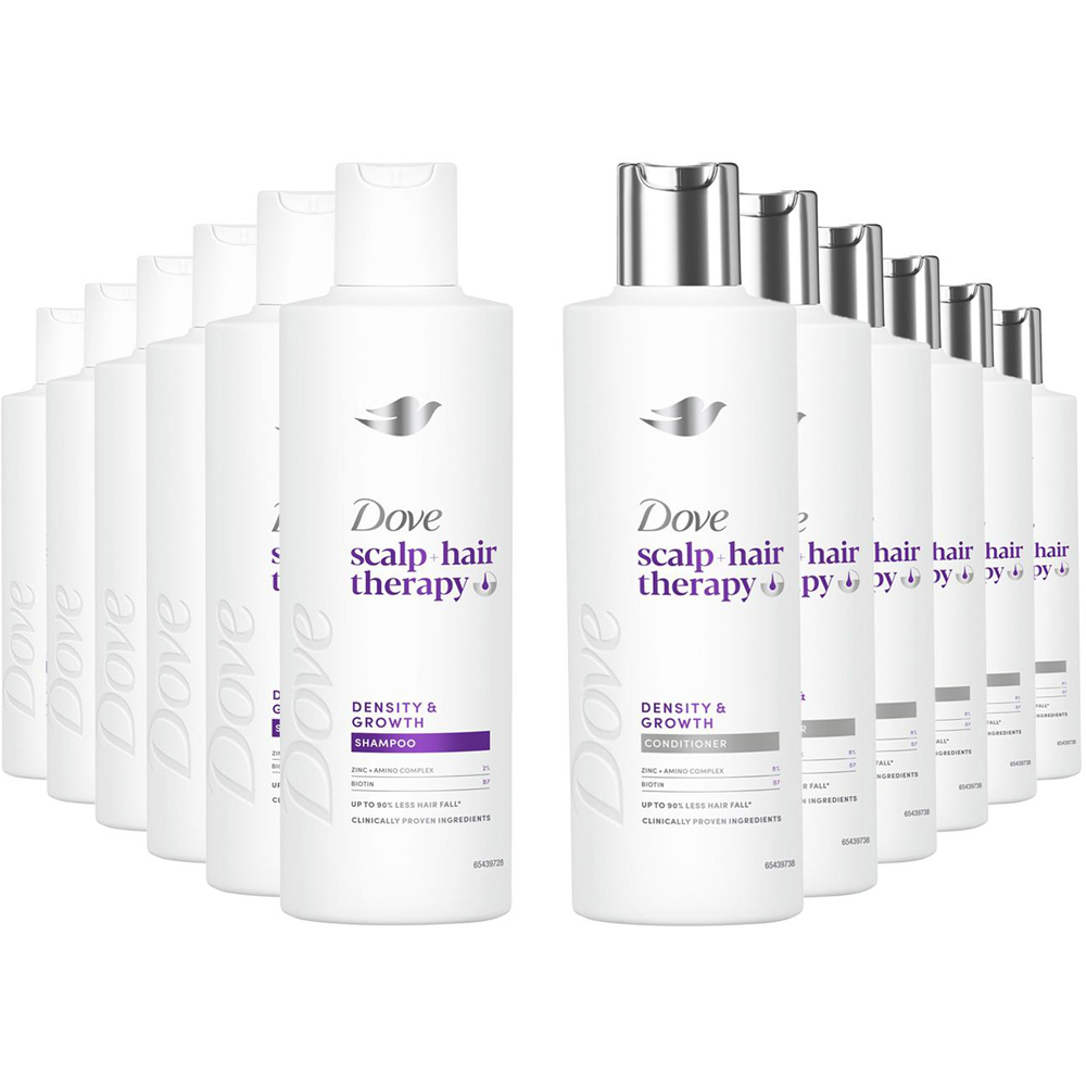 Dove Scalp+Hair Therapy Density and Growth Shampoo and Conditioner Duo 250ml 6 Pack Image 1