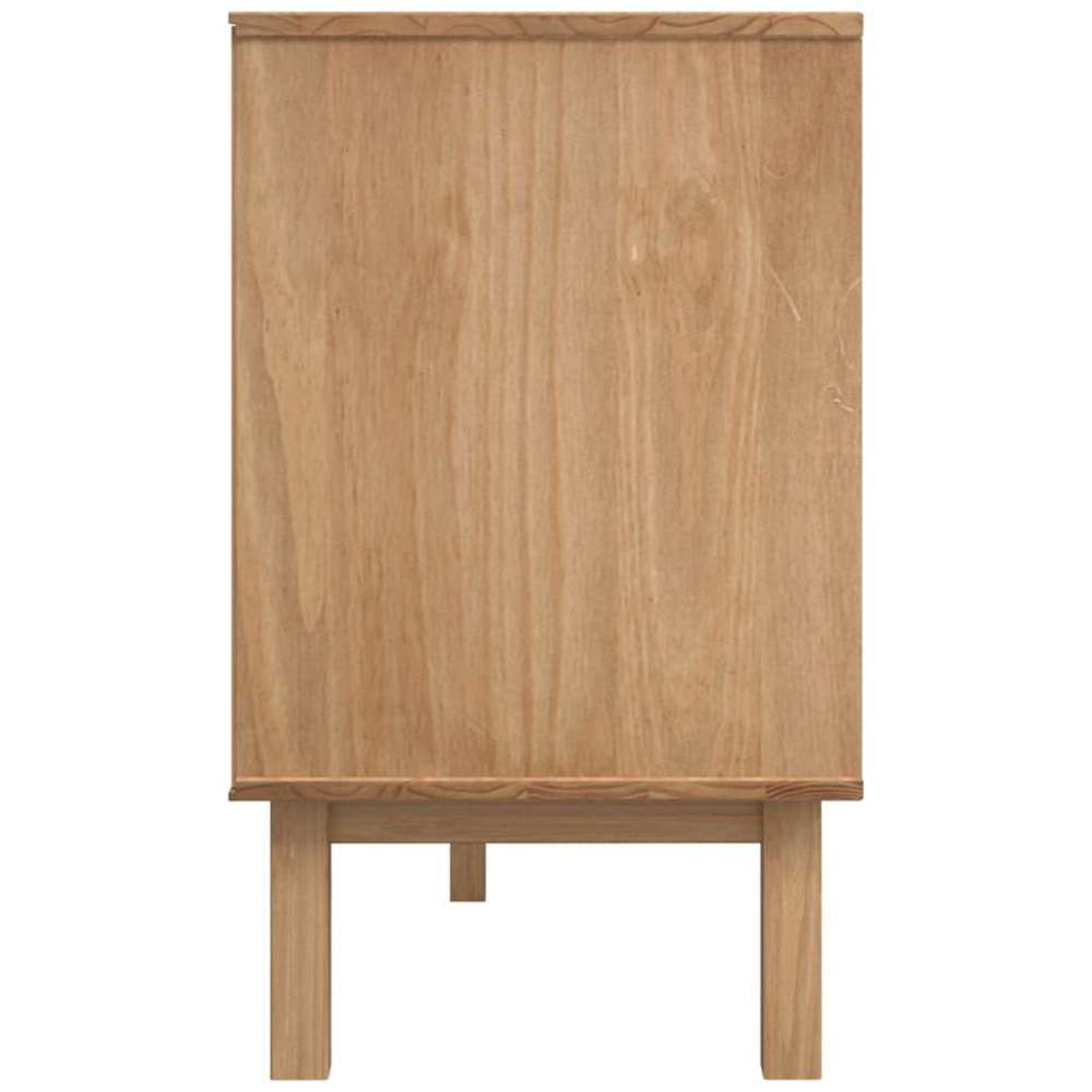 vidaXL Otta 2 Door Single Drawer 2 Shelf Brown Solid Pine Wood Sideboard Image 5