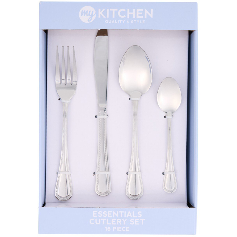 16 Piece Essentials Cutlery Set Silver Image 1