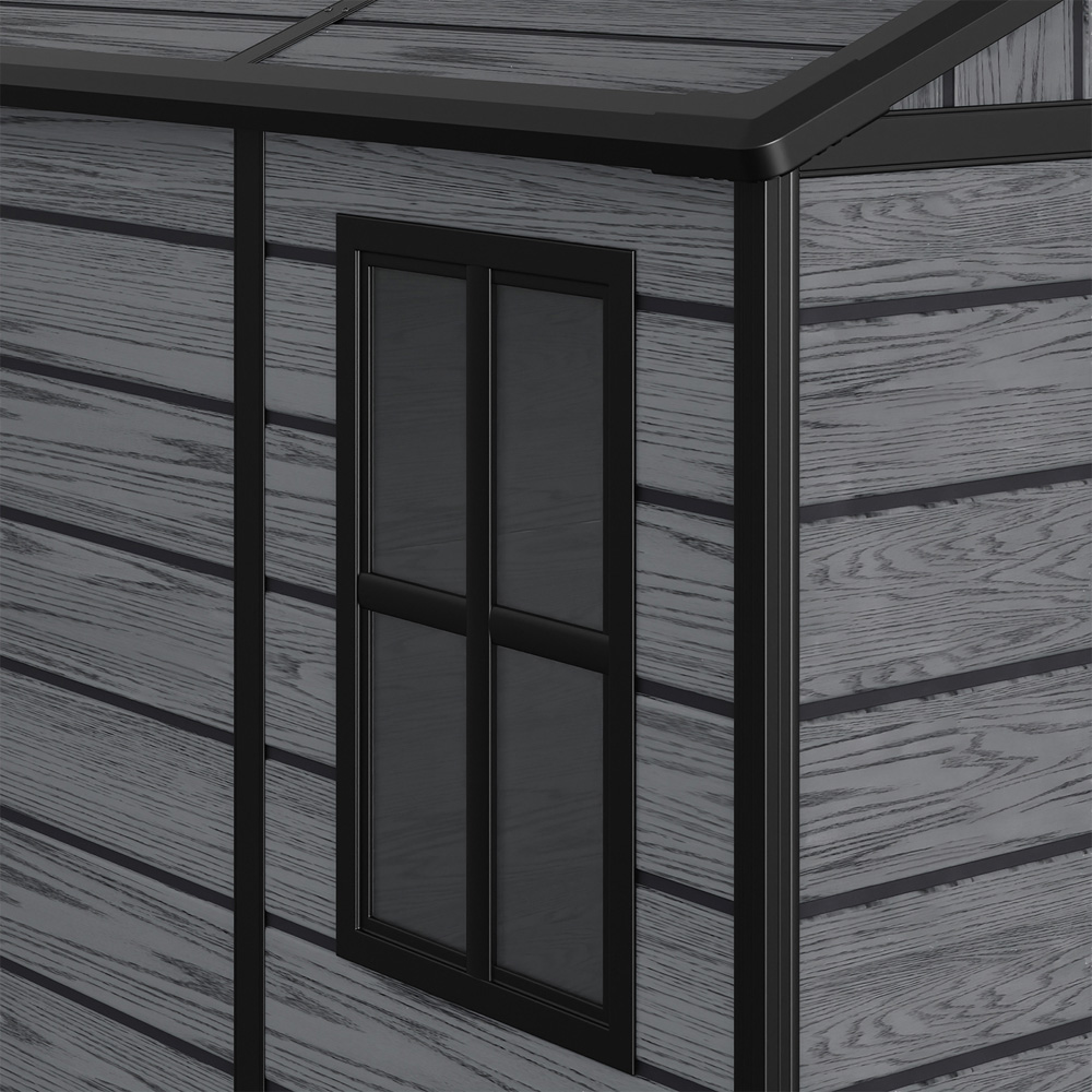 Living and Home 8 x 4ft Grey Garden Apex Roof Tool Shed Image 4