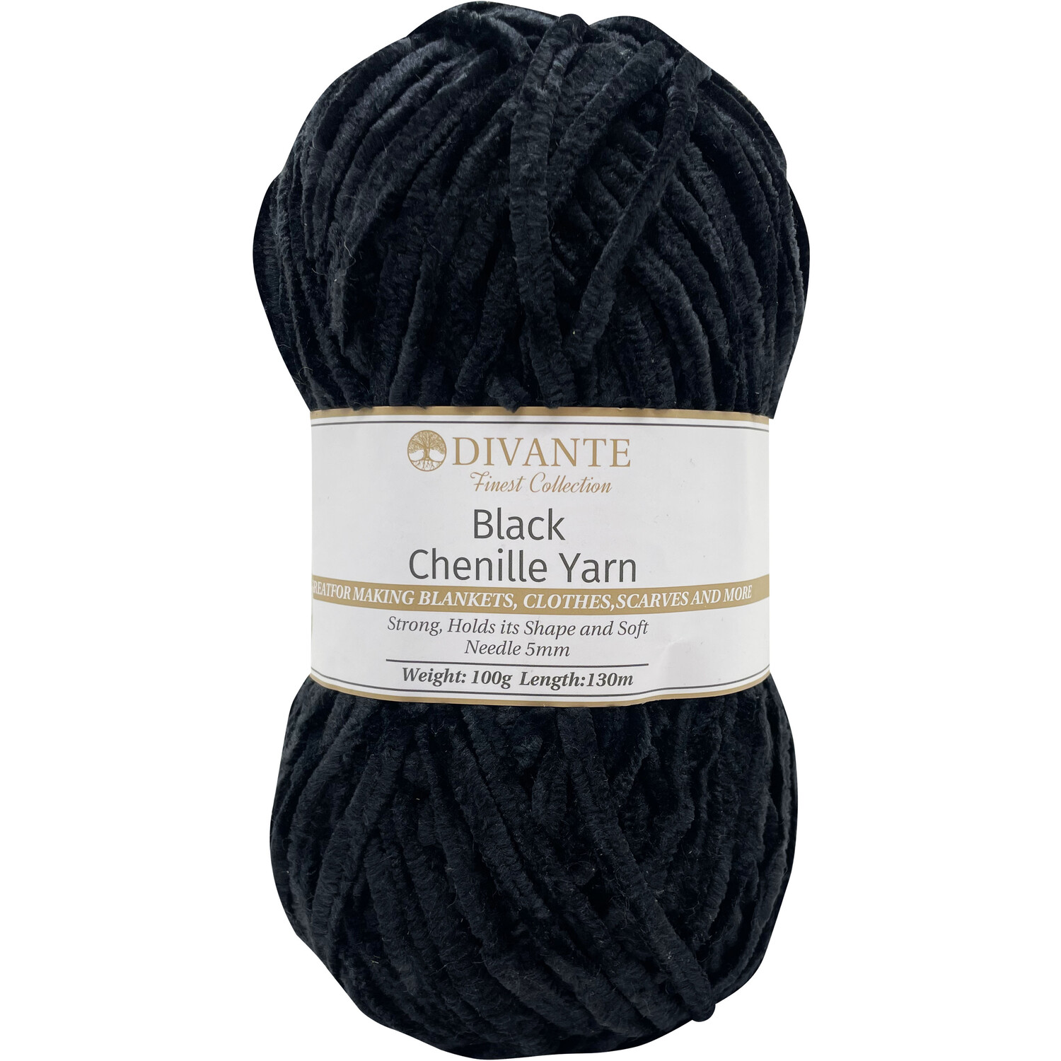 Chenille Yarn Black Image 1