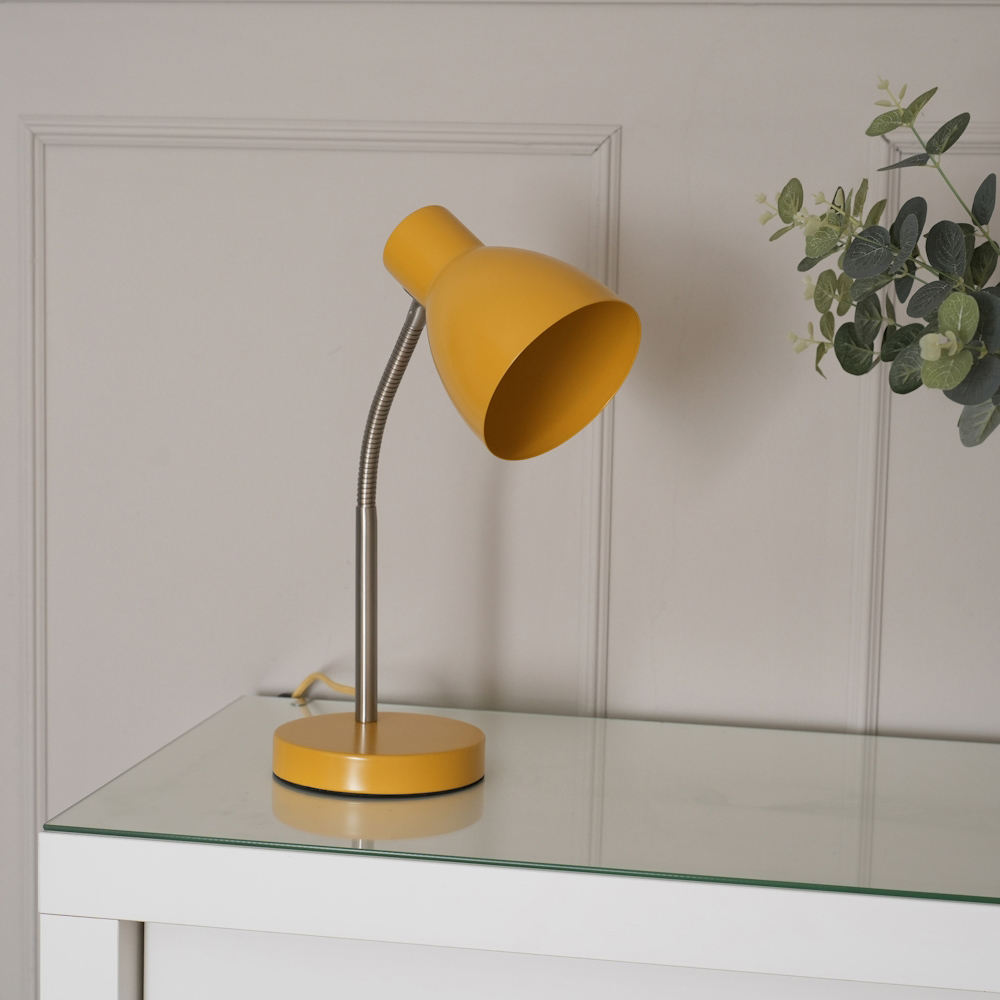 ValueLights Keela Mustard Adjustable Flexi Neck LED Desk Table Lamp Image 3