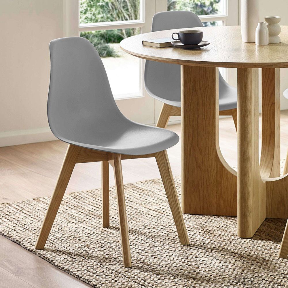 Julian Bowen Agatha Set of 2 Grey Plastic Dining Chair Image 8