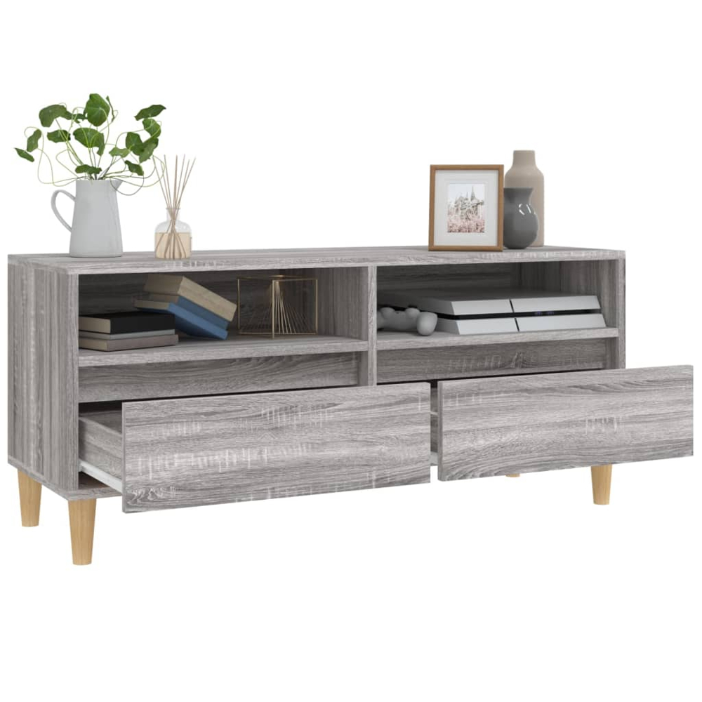 vidaXL 2 Drawer 2 Shelf Grey Sonoma TV Cabinet Image 5
