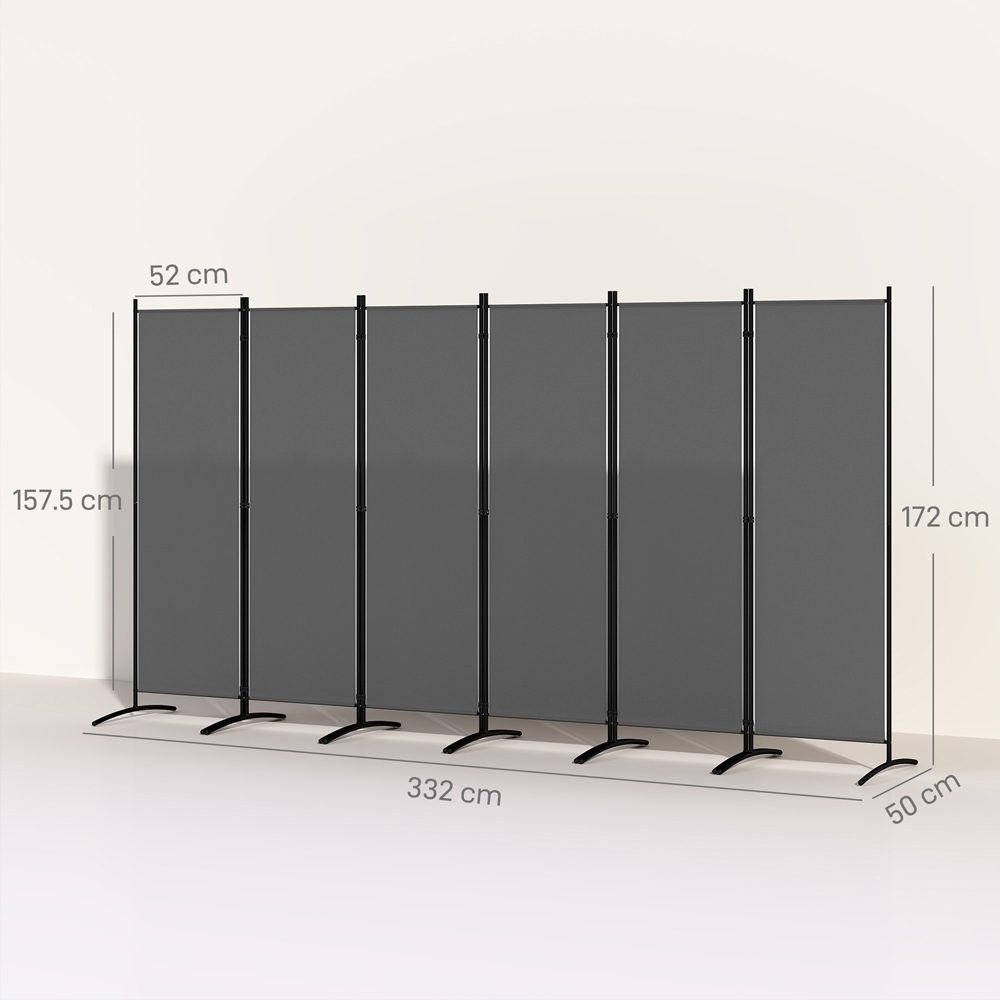 Outsunny 6 Panel Dark Grey Foldable Garden Privacy Screen Image 9