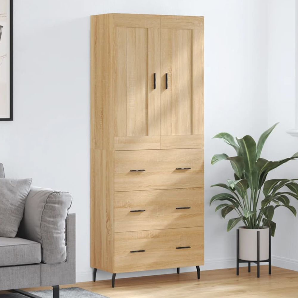 vidaXL 2 Door 3 Drawer Sonoma Oak Highboard Image 1